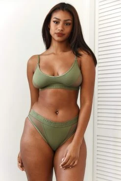 Lounge Underwear Contour Mesh Bra (Set) - Khaki BH Ohne Bügel Sets