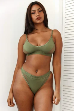 Lounge Underwear Contour Mesh Bra (Set) - Khaki BH Ohne Bügel Sets
