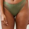 Lounge Underwear String Und Slip Contour Mesh Briefs - Khaki
