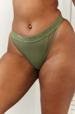 Lounge Underwear Contour Mesh Thong (Set) - Khaki