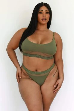 Lounge Underwear BH Ohne Bügel Sets Mesh Bra (Set) - Khaki