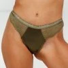 Lounge Underwear Outlet Silk Balcony Thong - Khaki