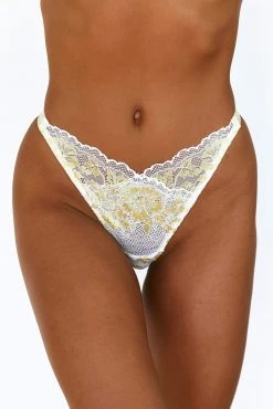 Lounge Underwear Outlet Outlet Luxe Balcony Thong - Lemon