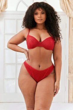 Lounge Underwear Outlet Outlet Icon Balcony Bra (Set) - Maroon