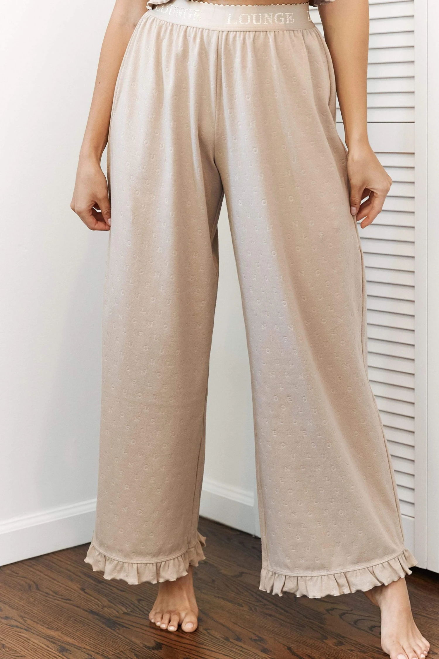 1MinkFrillPyjamasTrousers-Daniela_ee07302f-de1a-4763-b624-65757706824f.jpg Lounge Underwear Frill Pyjama Trousers - Mink