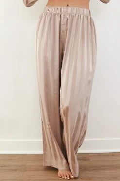 Lounge Underwear Bestsellers Striped Satin Pyjama Trousers - Mink