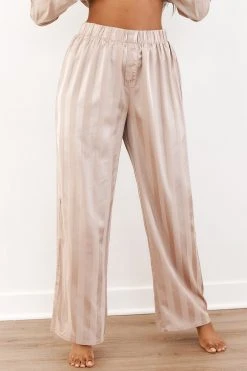 Lounge Underwear Bestsellers Striped Satin Pyjama Trousers - Mink