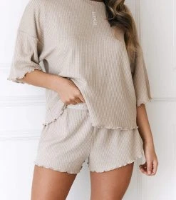 Lounge Underwear Soft Waffle Pyjama Shorts - Mink Schlaf