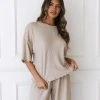 Lounge Underwear Soft Waffle Pyjama Top - Mink 1 Lounge Underwear Soft Waffle Pyjama Top - Mink