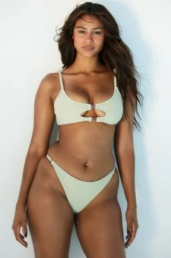 Lounge Underwear Cali Textured Bikini Top (Set) - Olive