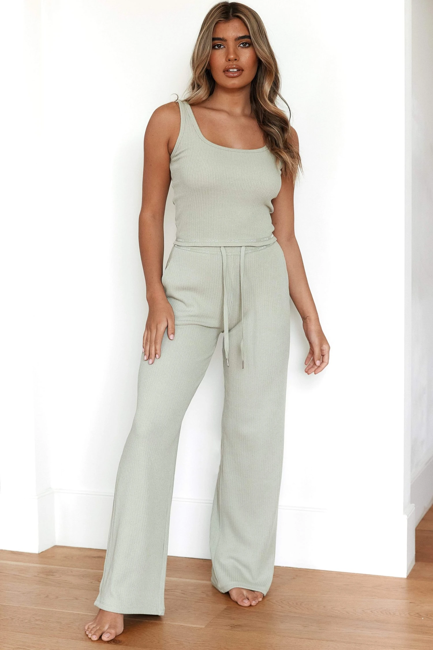 1OliveLuxuryRibbedTop_TrousersSet-Dakota.jpg Lounge Underwear Luxury Ribbed Top (Set) - Olive