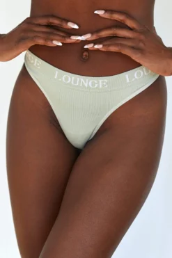 Lounge Underwear Seamless Thong (Set) - Olive