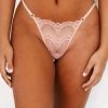 Lounge Underwear Lace Strappy Cheeky Briefs - Pink String Und Slip
