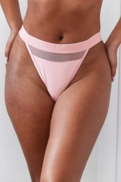 Lounge Underwear Mesh Thong (Set) - Pink BH Ohne Bügel Sets