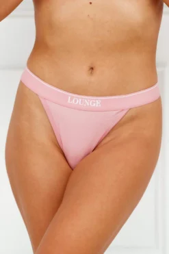 Lounge Underwear Outlet Bamboo Minimal Triangle Thong (Set) - Pink Outlet