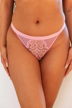 Lounge Underwear Two-tone Blossom Balcony Thong - Pink Neuheiten