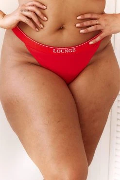Lounge Underwear Outlet Bamboo Minimal Triangle Thong - Red