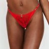 Lounge Underwear String Und Slip Sustainable Charmed Balcony Thong - Red