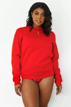 Lounge Underwear Outlet Crew Neck Jumper - Red 6 Lounge Underwear Outlet Crew Neck Jumper - Red