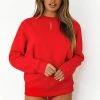 Lounge Underwear Outlet Crew Neck Jumper - Red