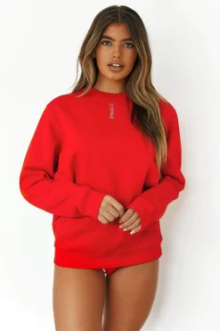 Lounge Underwear Outlet Crew Neck Jumper - Red
