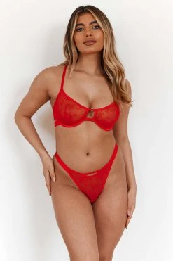 Lounge Underwear Grace Balcony Bra (Set) - Red Bügel-BH Sets