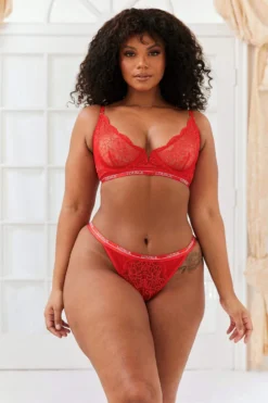 Lounge Underwear Outlet Royal Balcony Bra (Set) - Red