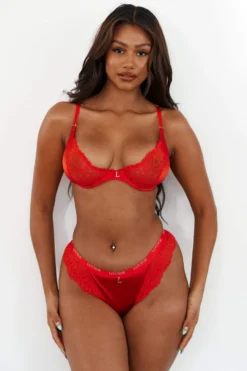 Lounge Underwear Sustainable Silk Balcony Bra (Set) - Red Bügel-BH Sets