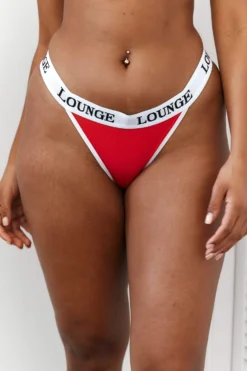 Lounge Underwear Outlet Outlet Bamboo Triangle Thong - Red