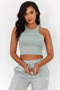 Lounge Underwear Comfy Cosy Racerback Top - Sage Tops Und Hoodys