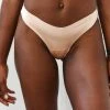 Lounge Underwear String Und Slip Seamless Lace Cheeky Briefs - Sand