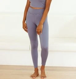 Lounge Underwear Outlet Minimal High Waisted Leggings (Set) - Smoked Blue