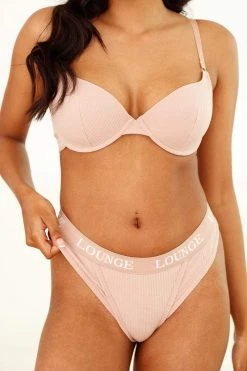 Lounge Underwear Ultra Comfort Ribbed T-Shirt Bra (Set) - Taupe Bügel-BH Sets