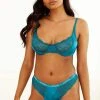 Lounge Underwear Outlet Silk Balcony Bra (Set) - Turquoise