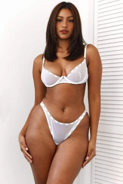 Lounge Underwear Mesh Balcony Bra (Set) - White Bügel-BH Sets