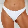 Lounge Underwear String Und Slip So Soft Ribbed Thong - White