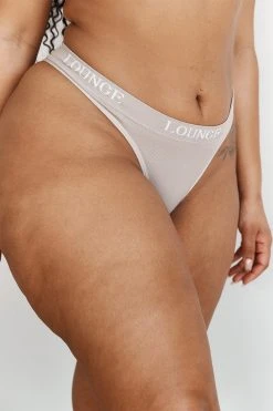 Lounge Underwear String Und Slip Seamless Thong - Mink