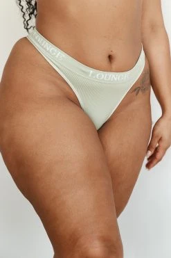 Lounge Underwear String Und Slip Seamless Thong - Olive