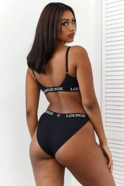 Lounge Underwear Bamboo Triangle Bra (Set) - All Black BH Ohne Bügel Sets