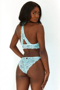 Lounge Underwear BH Ohne Bügel Sets Lace Triangle Bra (Set) - Aqua Blue