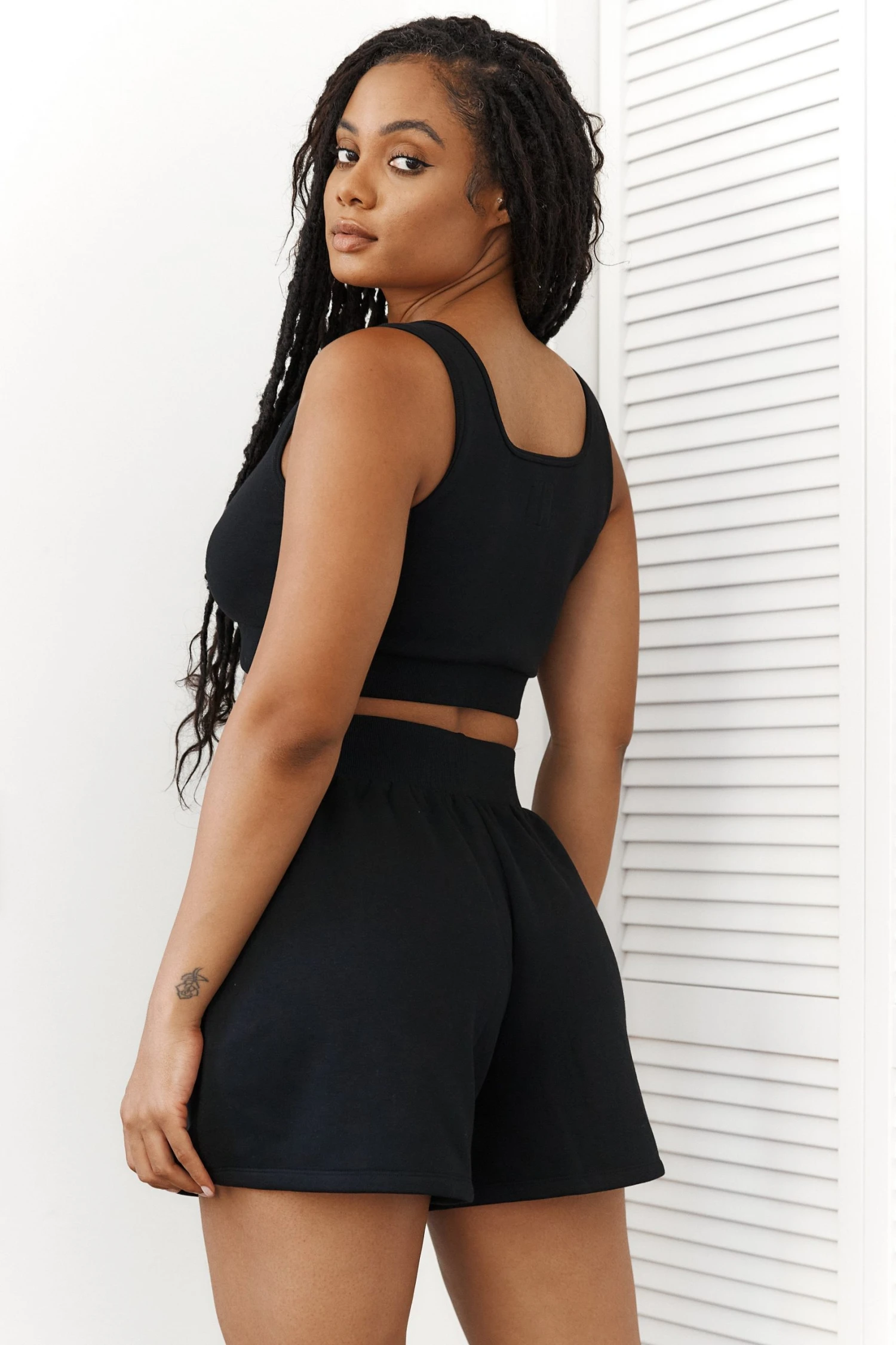 2BlackEssentialTopandShorts-Essence.jpg Lounge Underwear Essential Crop Top (Set) - Black