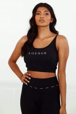 Lounge Underwear Minimal Crop Top (Set) - Black Bestsellers