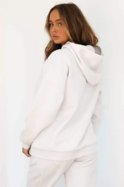 Lounge Underwear Basic Oversized Hoodie - Cream Tops Und Hoodys
