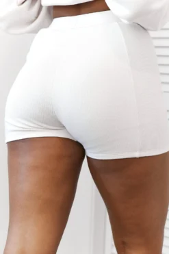 Lounge Underwear Essential Ribbed Shorts - Cream