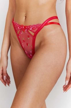 Lounge Underwear Blush Embroidered Briefs - Hot Pink