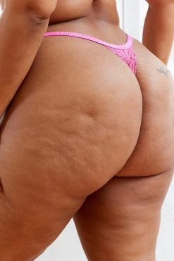 Lounge Underwear Sustainable Lace Magic Thong - Hot Pink String Und Slip