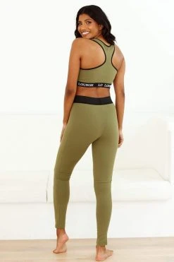 Lounge Underwear Reborn Bralette (Set) - Khaki Leggings Sets