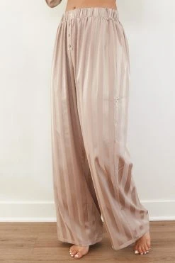 Lounge Underwear Bestsellers Striped Satin Pyjama Trousers - Mink