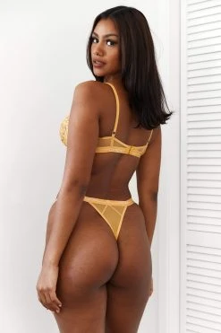 Lounge Underwear Outlet Outlet Blossom Balcony Bra (Set) - Mustard