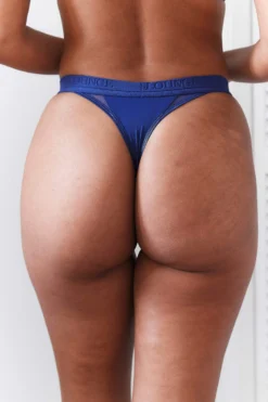 Lounge Underwear Contour Mesh Thong - Navy